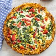 Baked Spinach Quiche in Sweet Potato Crust