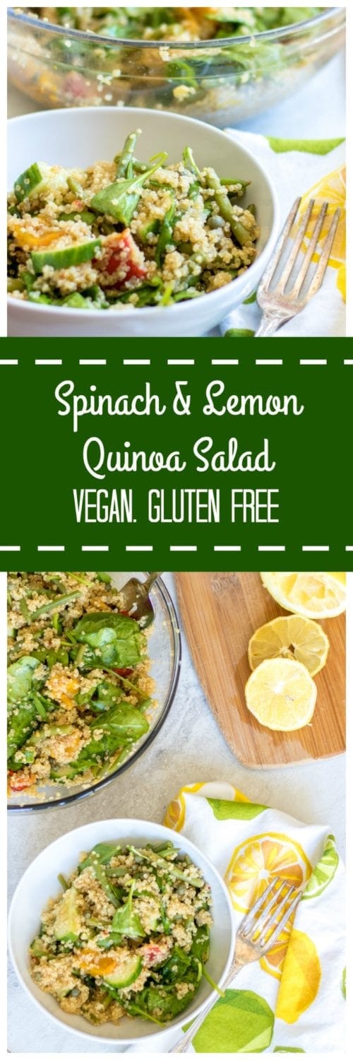 Spinach and Lemon Quinoa Salad: Vegan, Gluten-Free, Easy