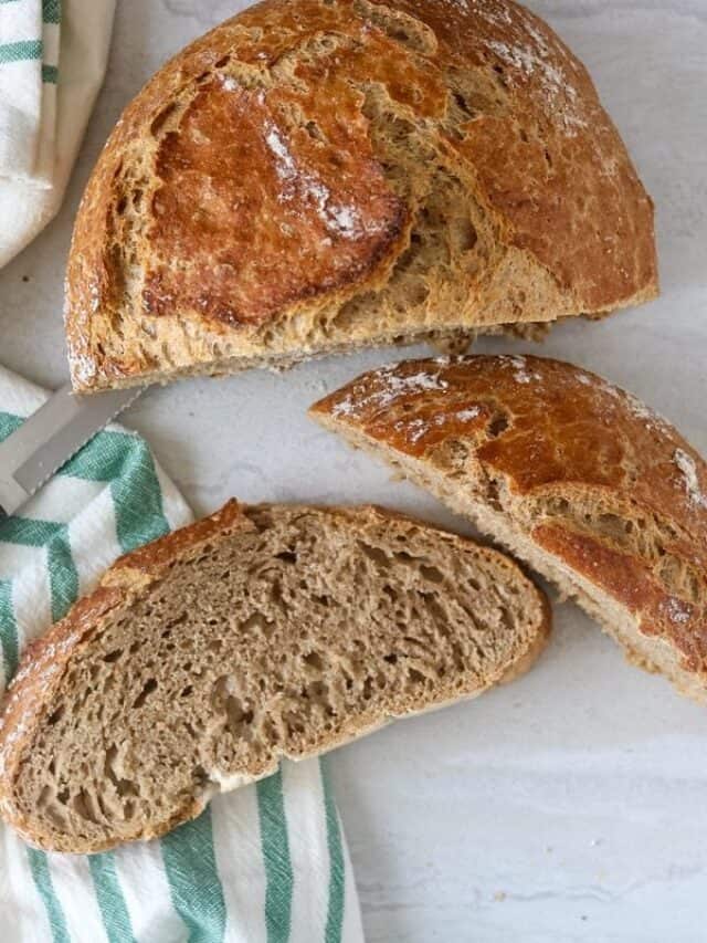 NO-KNEAD WHOLE WHEAT DUTCH OVEN BREAD