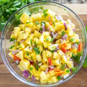 Bowl of Mango Salsa with Pineapple