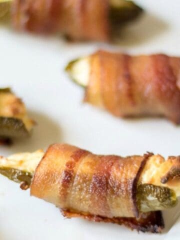 Close up of bacon wrapped jalpeno popper