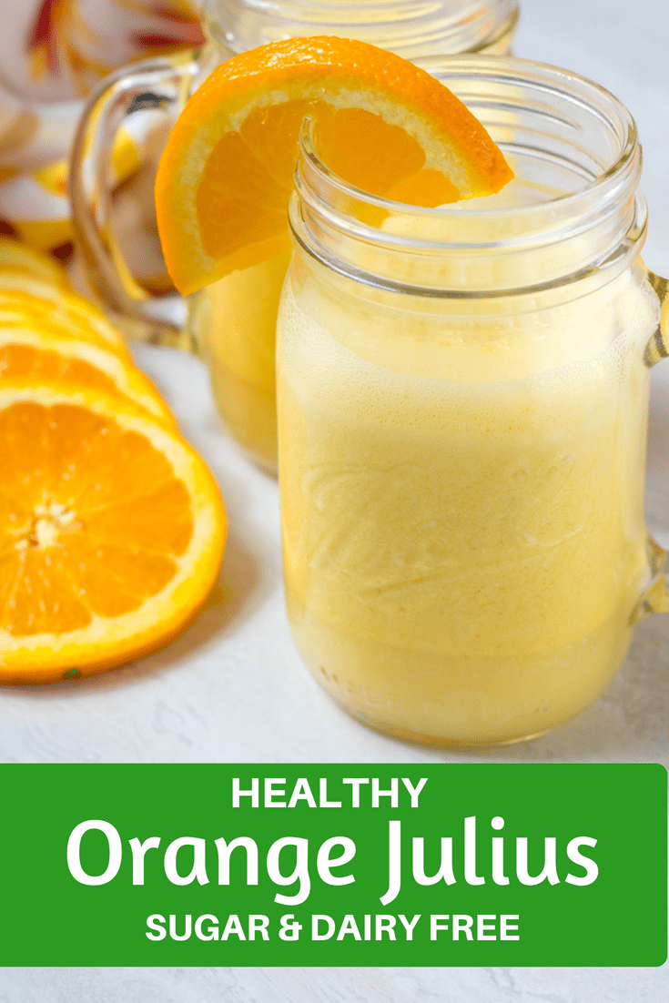 This recipe for a Homemade Orange Julius is a copycat version of a childhood favorite--made healthier. Naturally sweetened, dairy-free, and still just as rich as the classic, you can enjoy this Healthy Orange Julius without a sugar crash or a trip to the mall.
