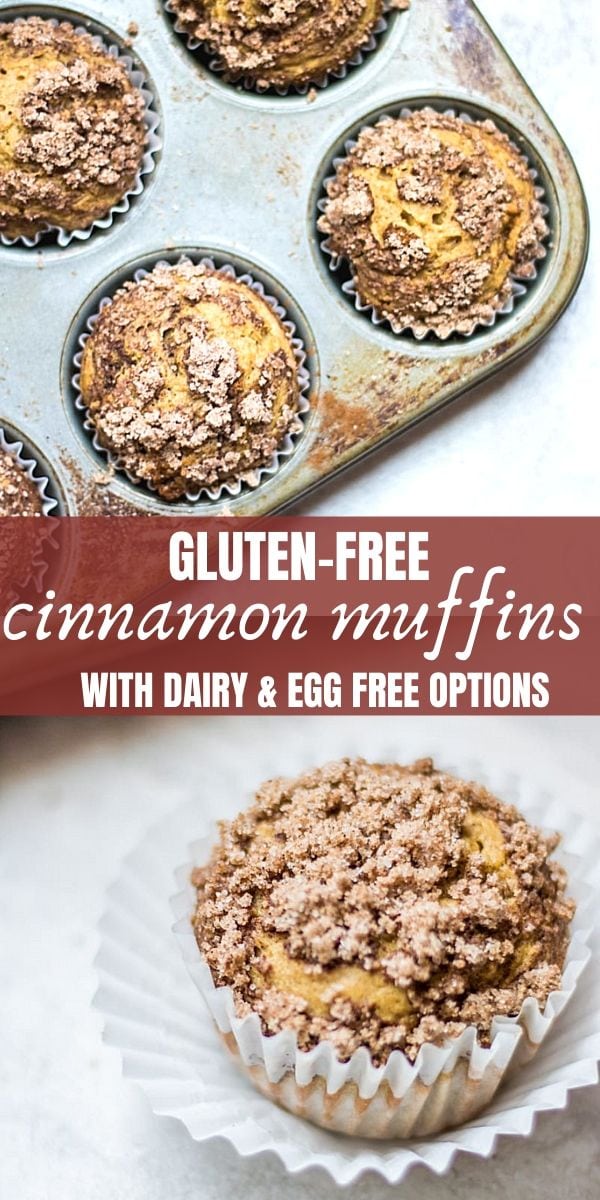 Gluten-Free Cinnamon Streusel Muffins are tender, sweet muffins swirled with cinnamon and topped with a delicious streusel. These gluten-free muffins are just as delicious as any muffin you have ever had! 