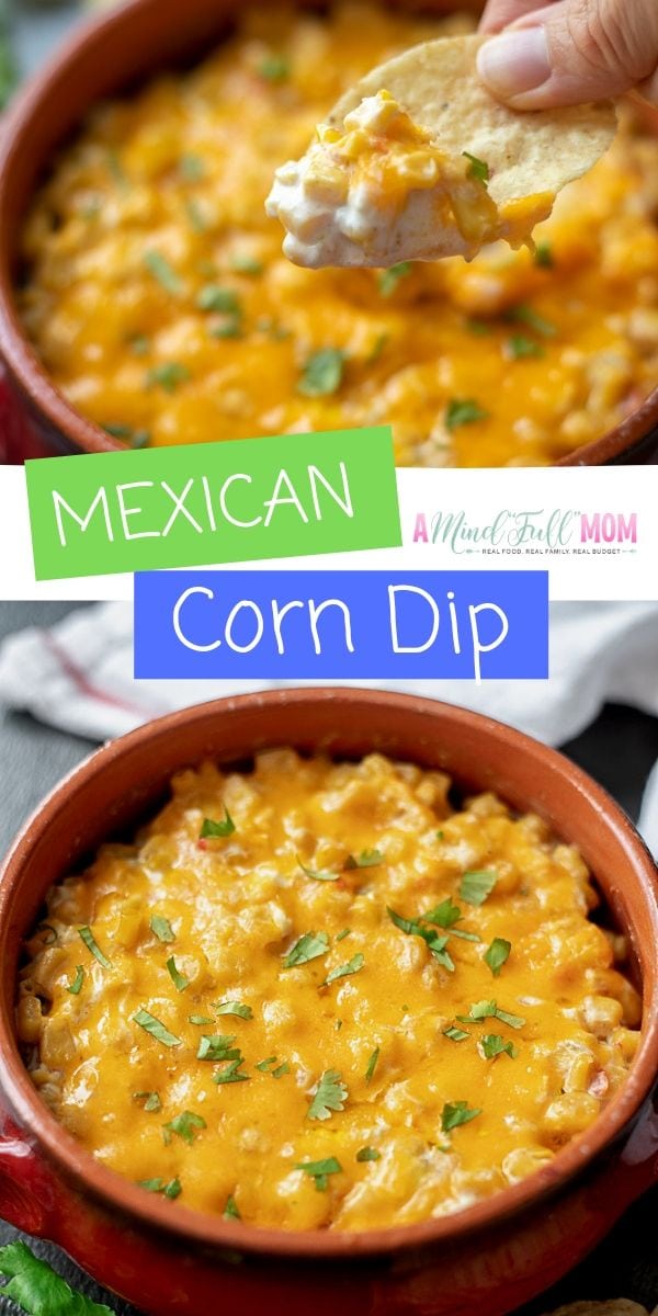 A Mexican Corn dip that's is so easy to make and incredibly good! This creamy, cheesy, Hot Corn Dip is the perfect party snack! Can be made ahead and has a slow cooker option as well. 