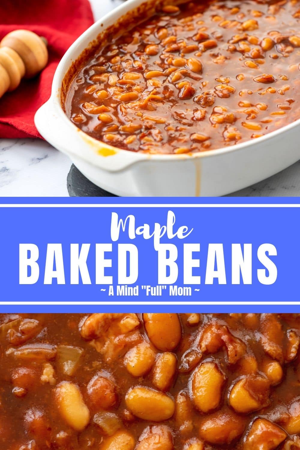 These Old Fashioned Baked Beans are made from scratch with a sweet and savory sauce. This is a family heirloom recipe for the BEST Homemade Baked Beans! #bakedbeans #sidedish