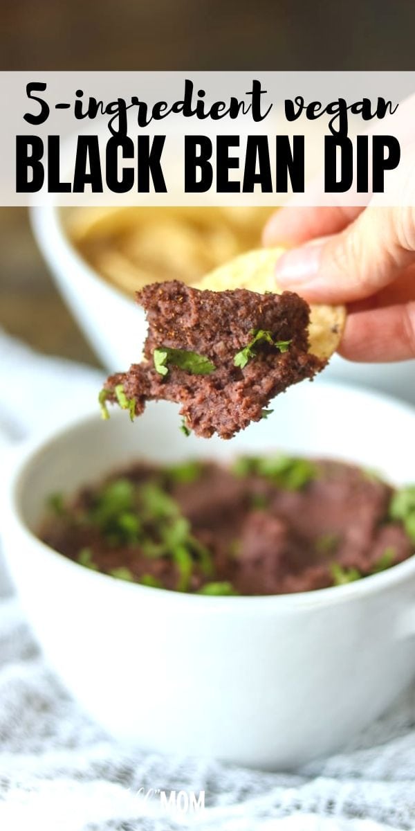 Chipotle Black Bean Dip comes together in less than 5 minutes and with only 5 ingredients! This simple vegan black bean dip is smokey, hearty, and super easy to make!  