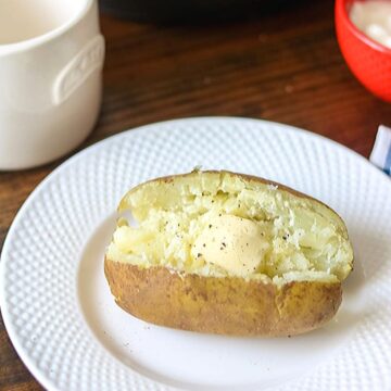 Baked Potato on White Plate