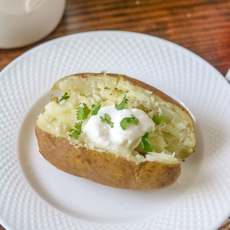 Baked Potato on white plate