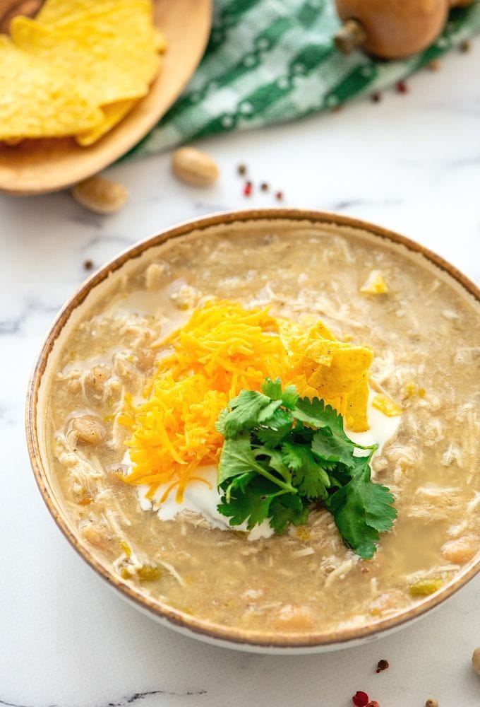 Healthy Slow Cooker White Chicken Chili A Mind Full Mom