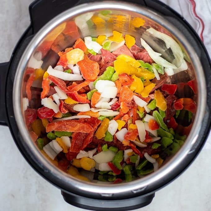 Peppers and onions in Instant Pot