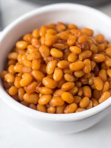 Bowl of Instant Pot Baked Beans