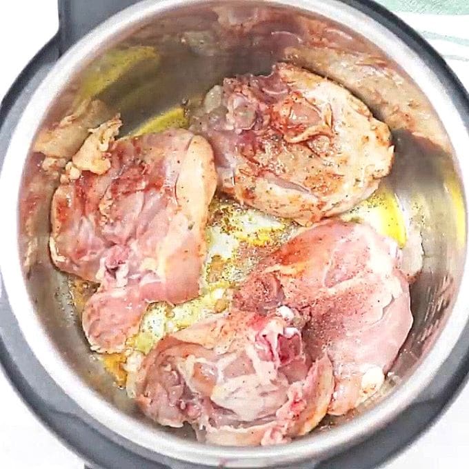 Seared Chicken Thighs in Instant Pot