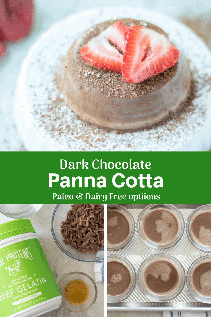 Chocolate Panna Cotta is a decadent, creamy chocolate pudding made with simple ingredients and happens to be allergy-friendly. This dark chocolate panna cotta is egg and gluten-free with dairy-free and paleo options. 