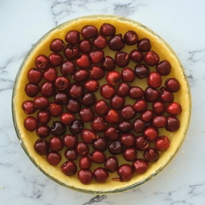 Fresh Cherries in pie crust