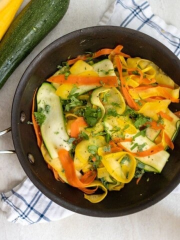 Zucchini and squash in a pan