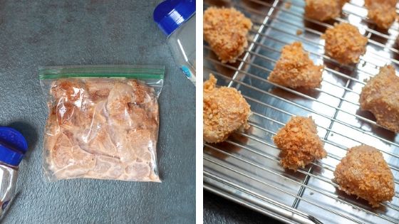 Step by step photos of how to make boneless buffalo wings