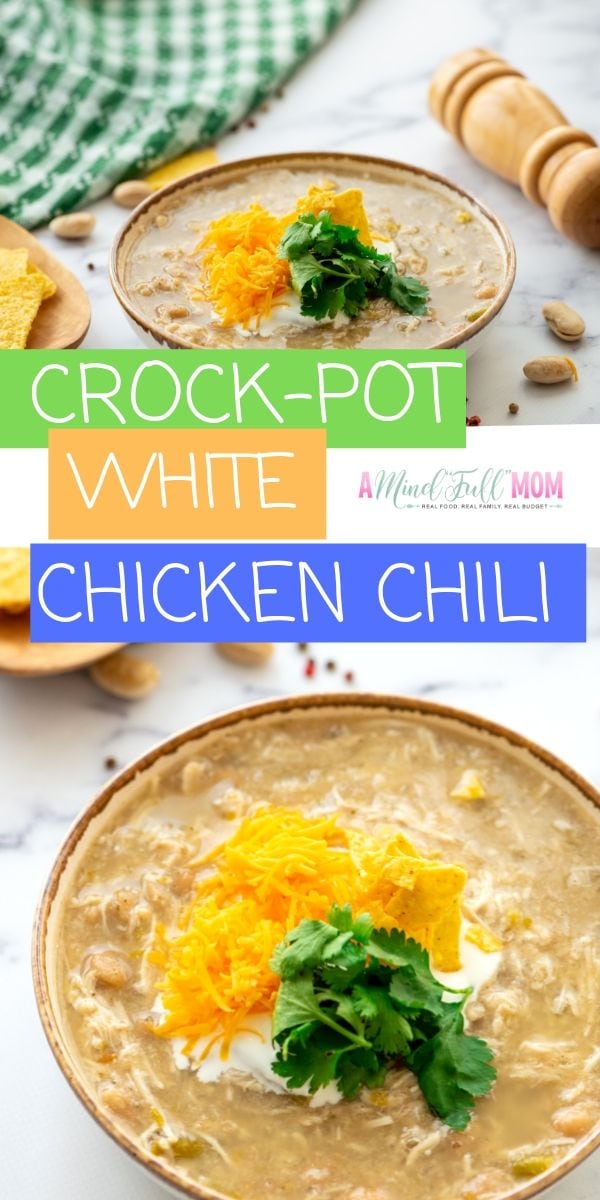 This Slow Cooker Chicken Chili with white beans is comforting, light, and hearty. With just 5 Minutes of prep, a few basic ingredients, and the crock-pot, you are well on your way to a delicious, healthy, easy family meal that is gluten free as well. 