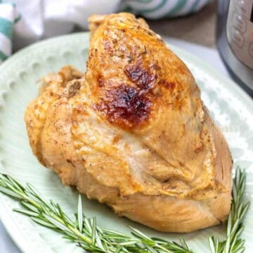 Instant Pot Turkey Breast on Platter.