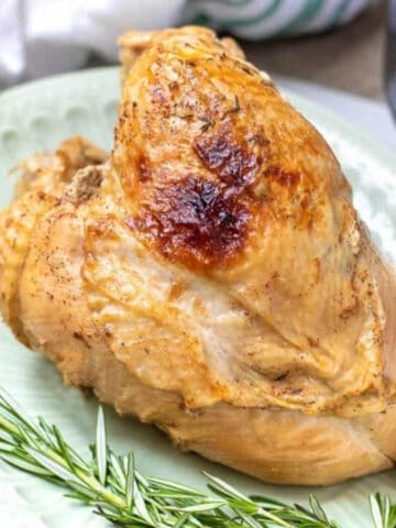 Roasted Turkey Breast on Platter.