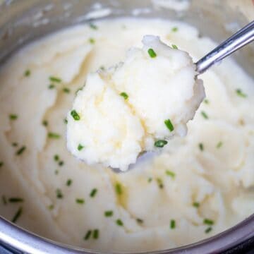 Spoonful of Instant Pot Mashed Potatoes.