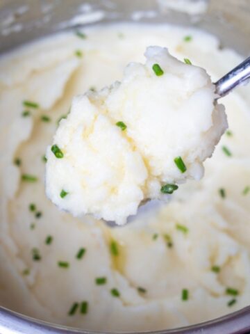 Spoonful of Instant Pot Mashed Potatoes.