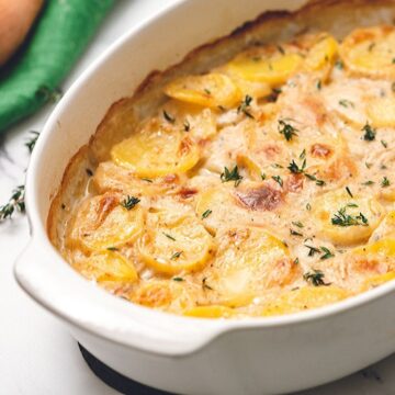 Close up of Baked Scalloped Potatoes