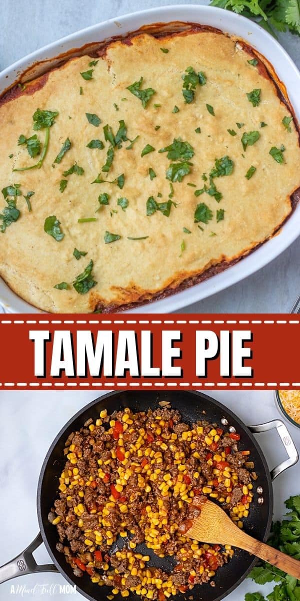 Tamale Casserole features all the flavors of tamales minus the work! Made with a seasoned beef mixture and topped with homemade cornbread, this Tamale Pie delivers on flavor with ease. This is an easy family favorite recipe!