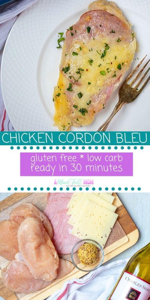 This is the EASIEST way to prepare Chicken Cordon Bleu without sacrificing any flavor! Made with only 6 ingredients and requiring only 5 minutes of preparation, this Baked Chicken Cordon Bleu is perfect for busy weeknights. It also happens to be low-carb and gluten free--making this a great easy chicken breast recipe to serve to anyone on a restricted diet or for a quick family meal. 