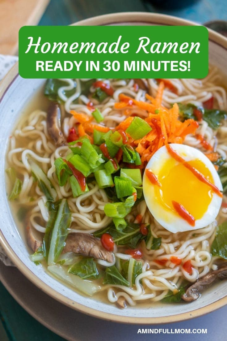 Making a delicious ramen at home is not hard! This easy Vegetarian Homemade Ramen comes together quickly and features a rich broth, crisp tender vegetables, ramen noodles, and traditional Japanese flavors.