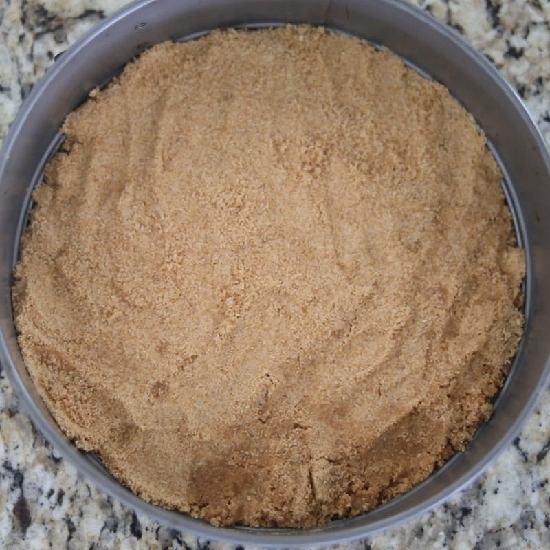 Graham Cracker crust pressed into pan for cheesecake crust