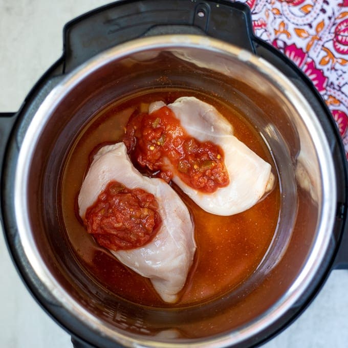 Chicken in pressure cooker with taco seasoning
