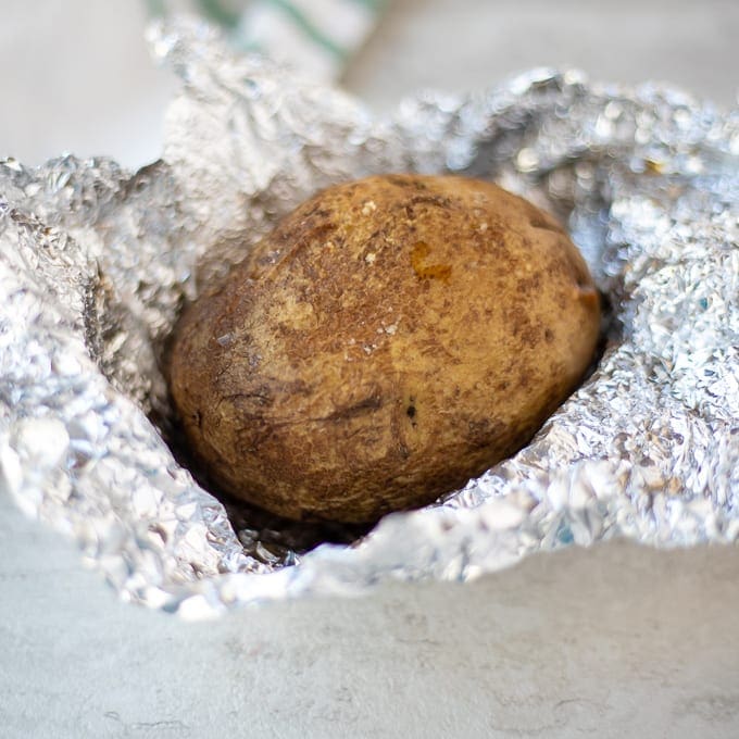 Oven Baked Potato in foil.