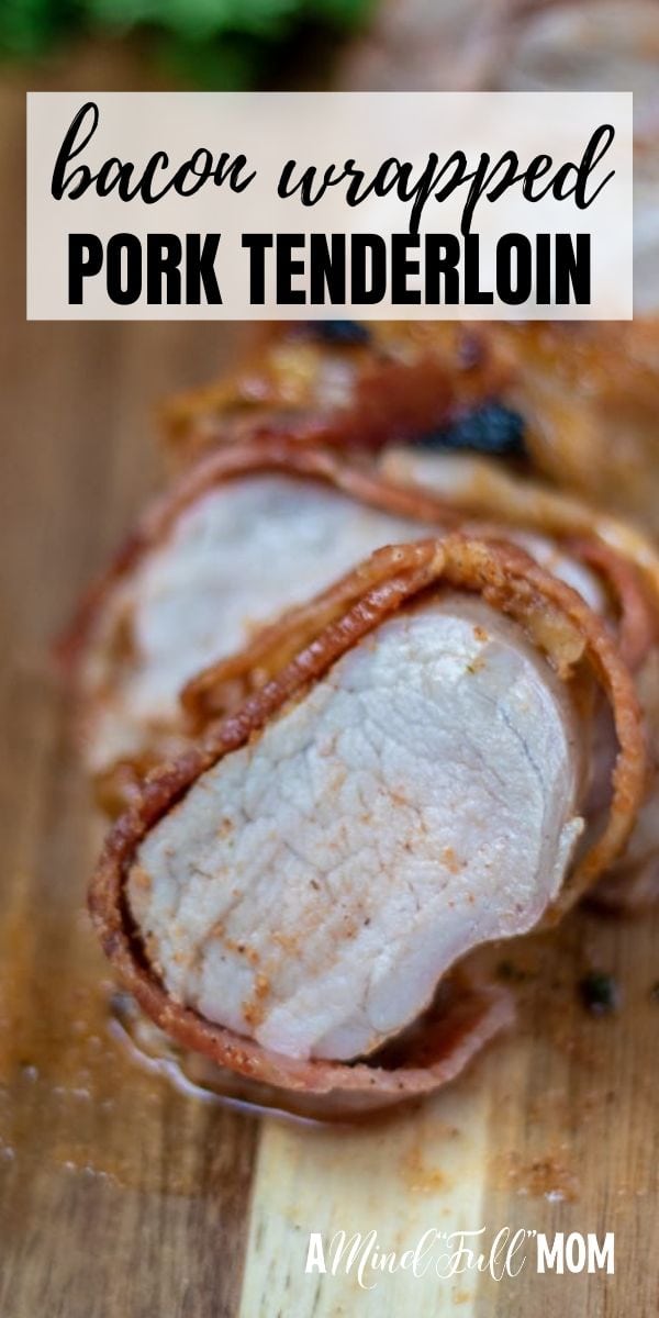 A humble pork tenderloin is transformed into a spectacular entree when glazed wrapped in bacon and glazed in sweet maple syrup. This Bacon-Wrapped Pork Tenderloin is an easy, yet impressive dinner--perfect for a weeknight meal or to entertain company.  Get my secrets for juicy, flavorful oven roasted pork and make a meal to impress. 