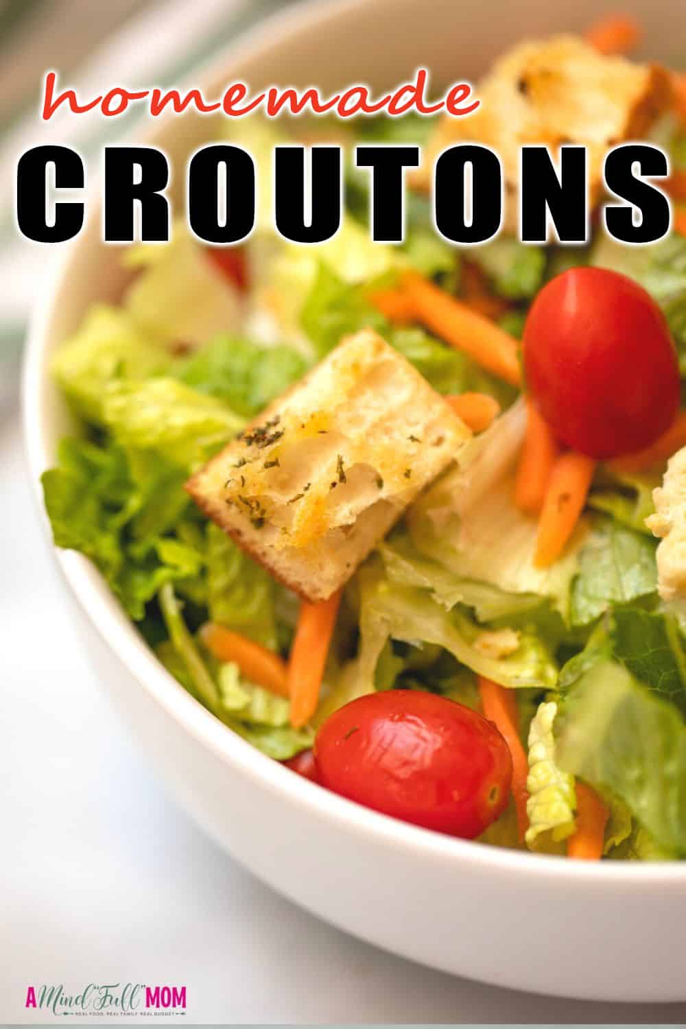 Give stale bread new life with this recipe for Seasoned Croutons. With just a handful of ingredients and a few minutes of time, you can make croutons that are perfectly seasoned and taste better than store-bought. They make the perfect addition to salad and soups.