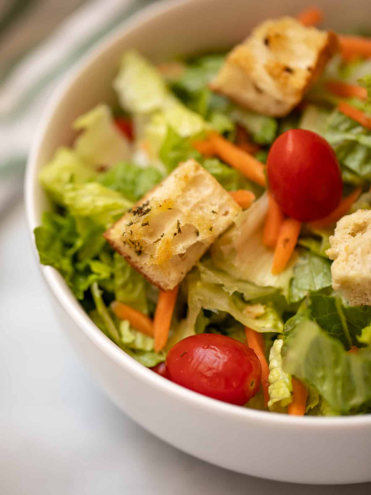 Tossed Salad topped with homemade croutons. 