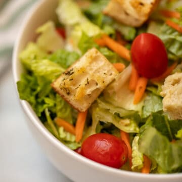 Tossed Salad topped with homemade croutons.