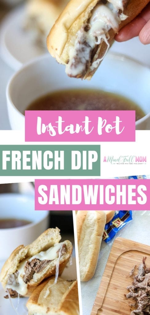 An easy Instant Pot French Dip Sandwich recipe with garlic toasted bun, gooey cheese, and tender beef! The French dip sandwich au jus is very flavorful, it would be a family dinner favorite! Make this gluten free by using gluten free buns and soy sauce!