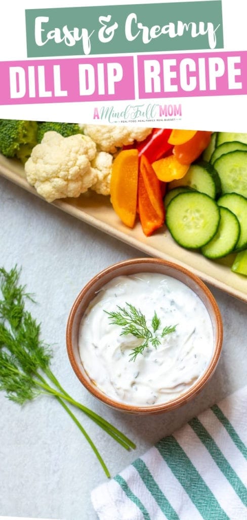 An easy dill dip recipe with sour cream that comes together in less than 5 minutes! It is the perfect dill dip for veggies with greek yogurt, onion, and parsley. This flavorful dip is also for your crackers, bread, chips, or as a sauce for grilled meat.
