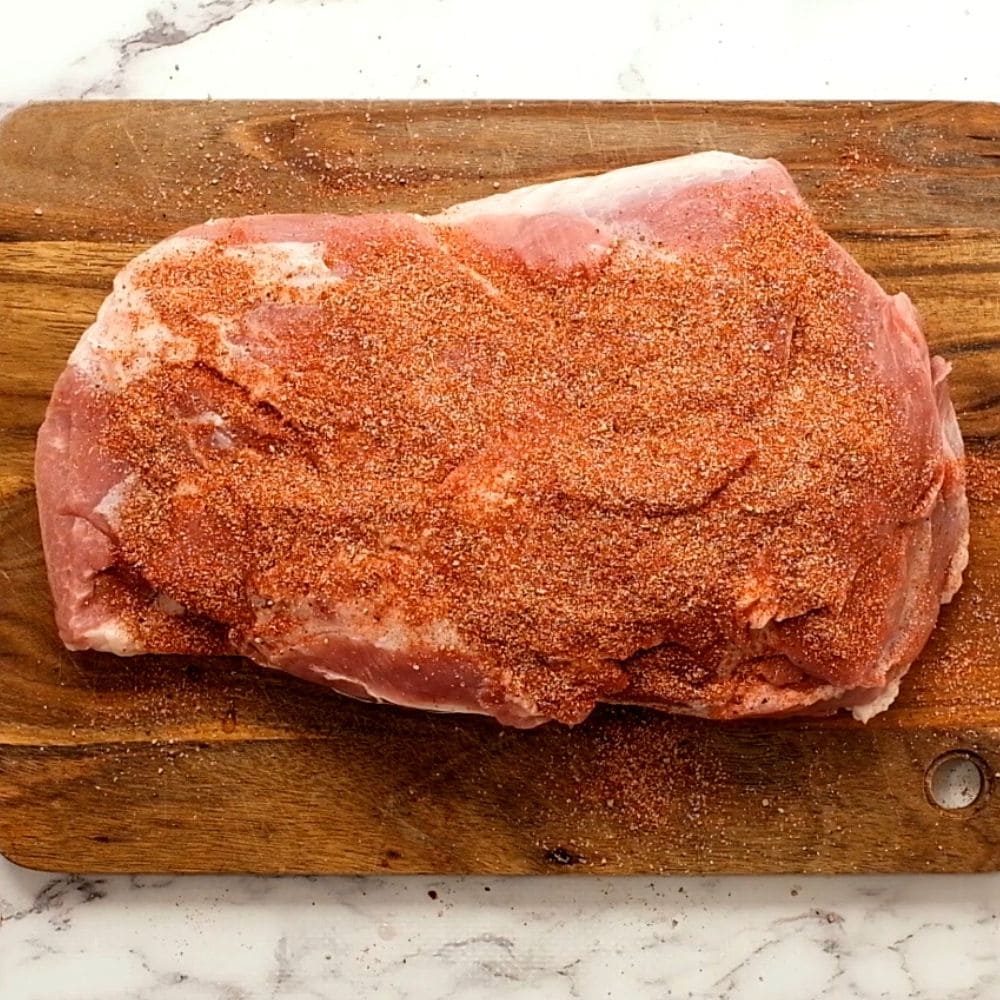 Pork Butt with dry rub seasoning