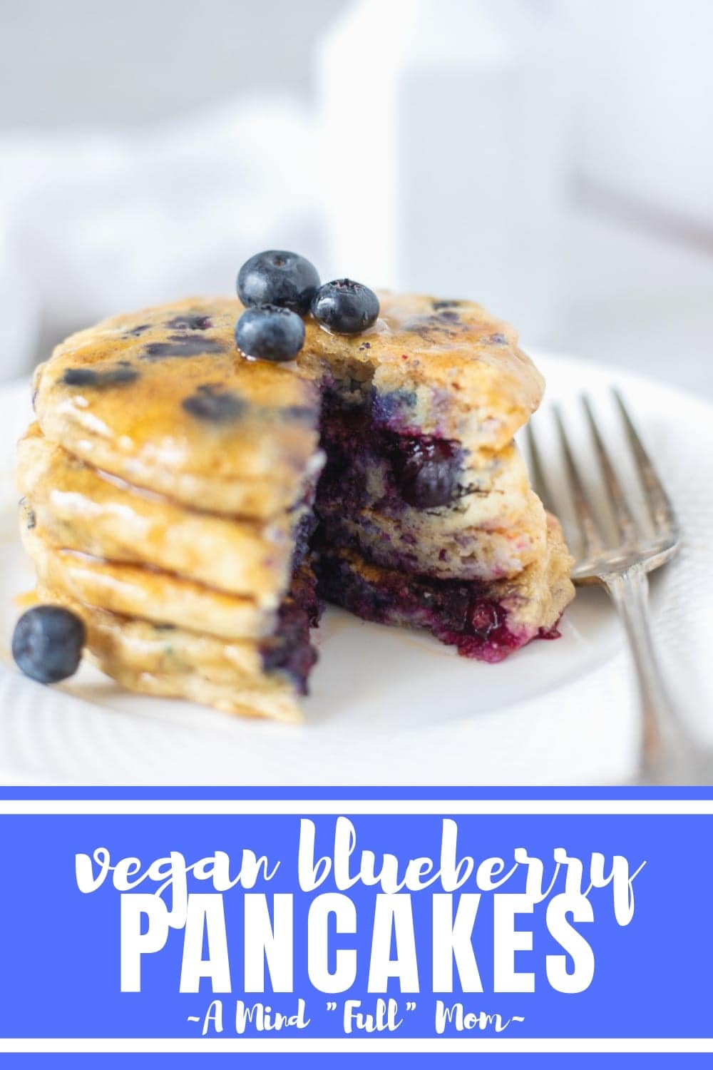 Fluffy Vegan Pancakes DO exist!! These Vegan Blueberry Pancakes are egg-free and dairy-free, yet light, tender, and incredibly fluffy!