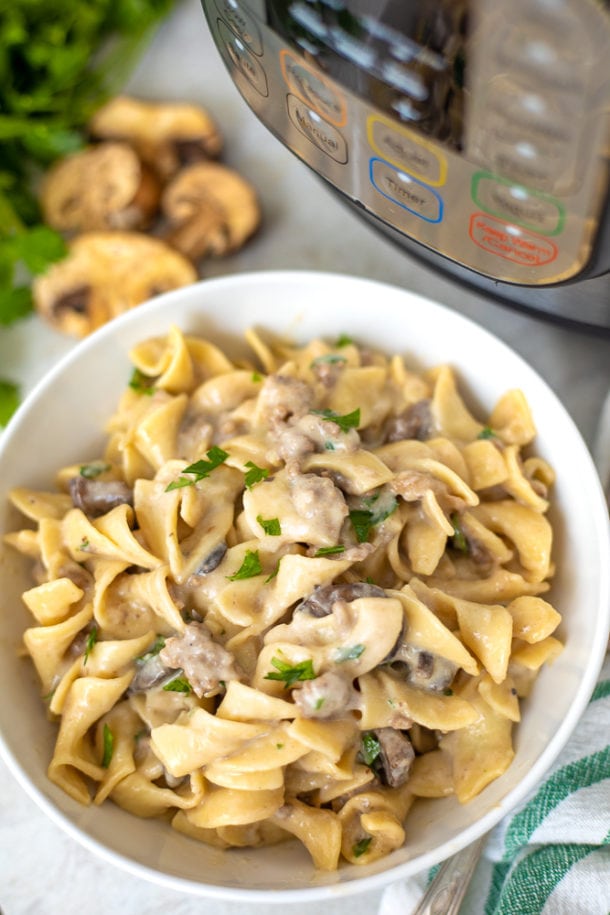 Instant Pot Stroganoff with Ground Beef (No Canned Soups!)