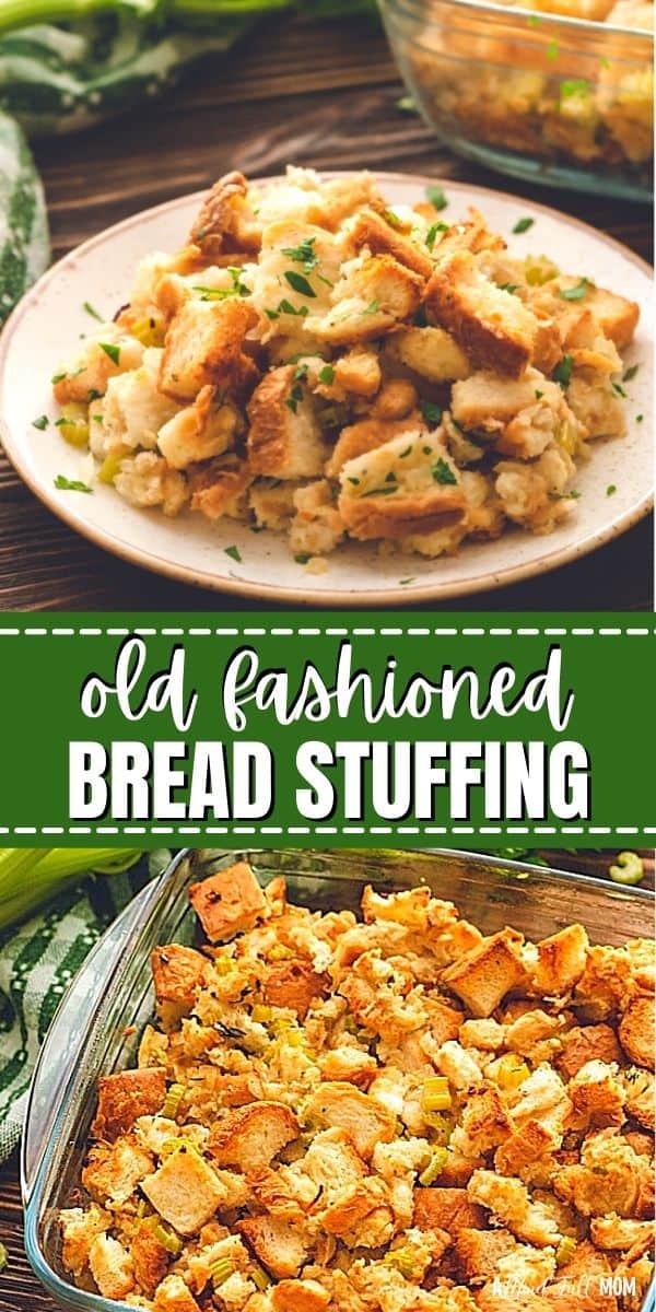 This is the best recipe for Stuffing! It is a classic bread stuffing recipe made with bread cubes, sauteed onions, celery, and butter. Easy to make and compliments any main course perfectly. Add this to your Thanksgiving dinner recipes!