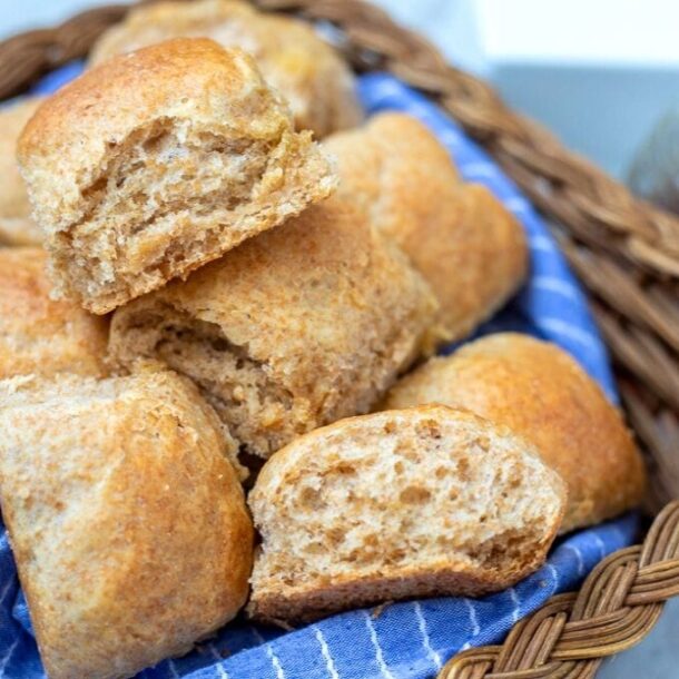 Homemade Whole Wheat Rolls (Dairy-Free & Egg-Free)