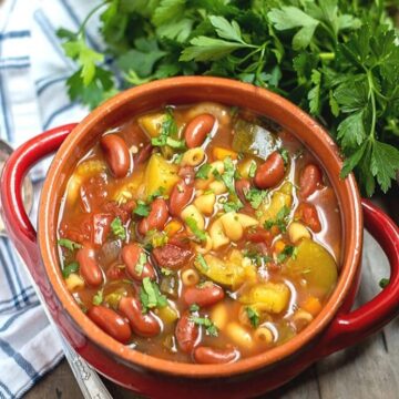 Bowl of Instant Pot Minestrone Soup