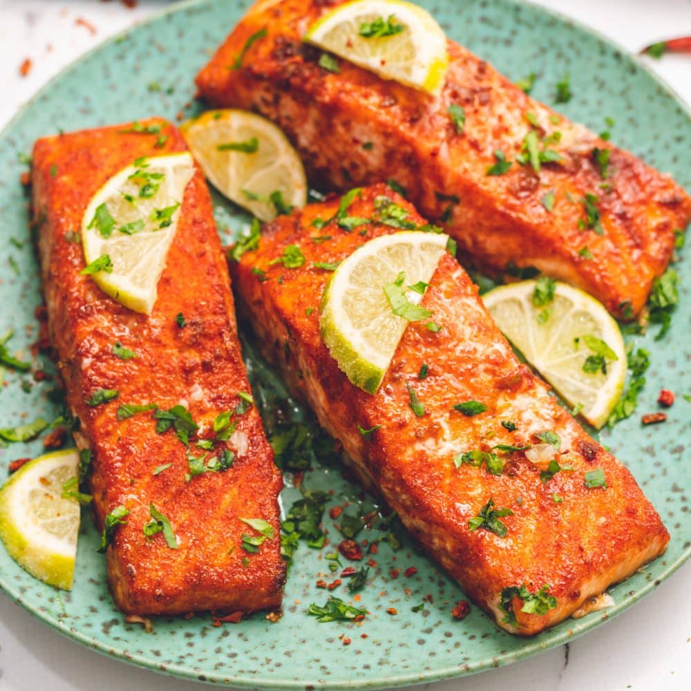 Easy Baked Salmon With Swet Spicy Dry Rub A Mind Full Mom
