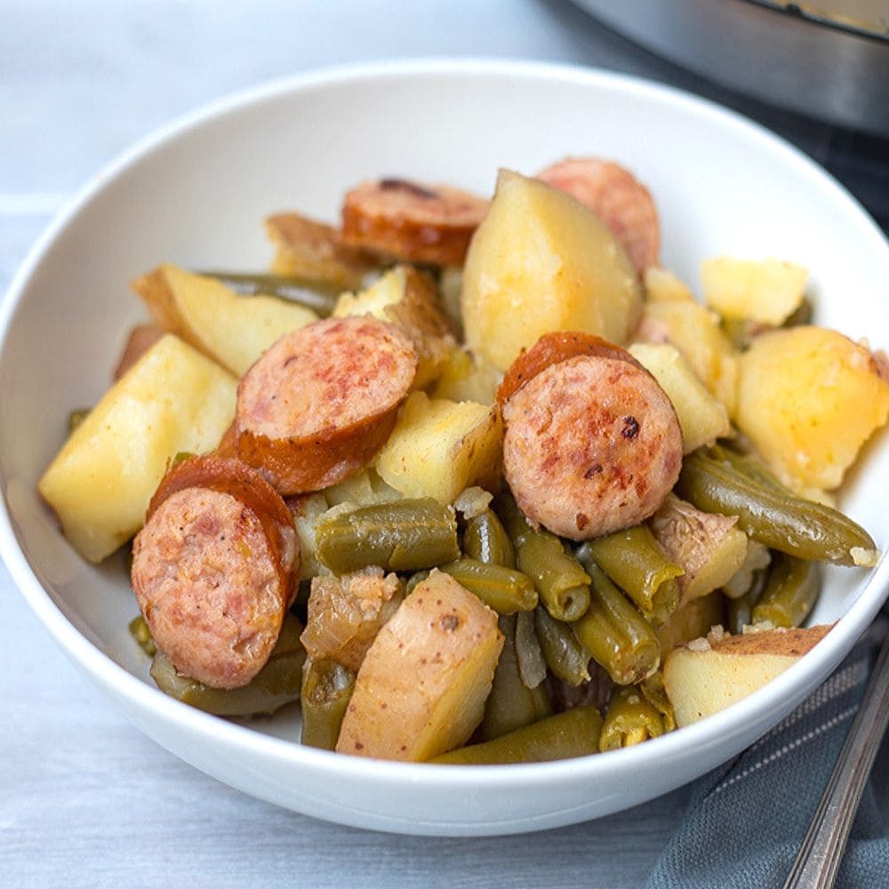 Smoked Sausage and Potatoes Skillet with Onions and Peppers