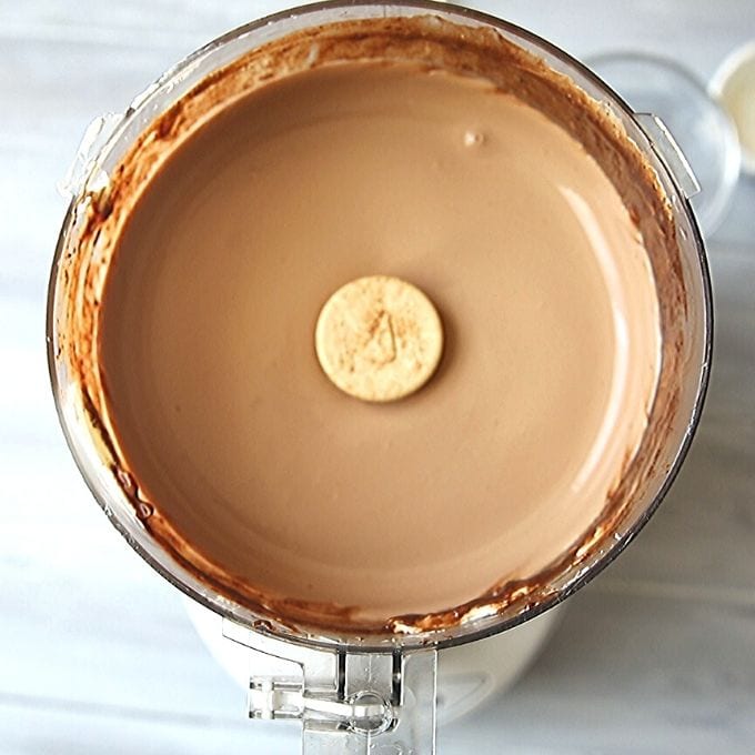 Chocolate Cheesecake Batter in Food Processor