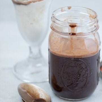 Jar of Homemade Chocolate Syrup