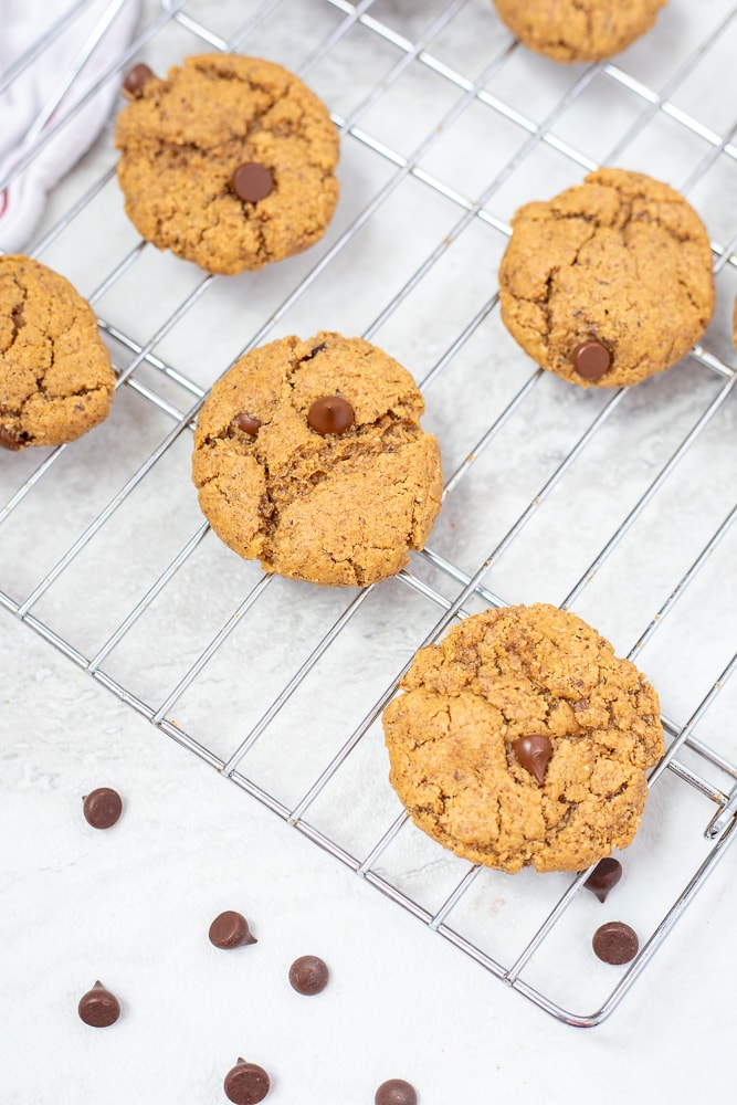 Almond Butter Cookies on wire rack