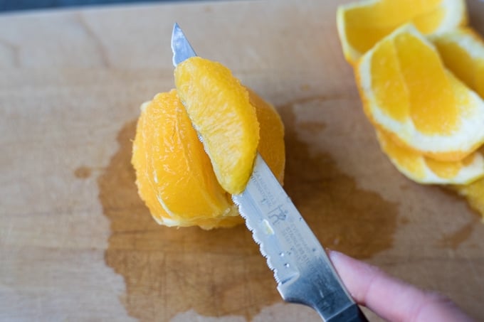 Sementing an orange